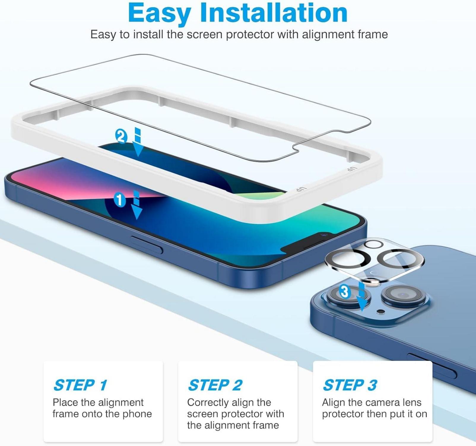 iPhone 13 mini Schutzglas 5 Stück Panzerfolie 9H Härte