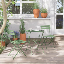 Bistro Set 3 Stück Gartenmöbel Stahl klappbar Grün