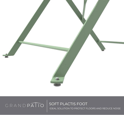 3tlg. Bistro Set Stahl Klappbar für Balkon & Garten Grün