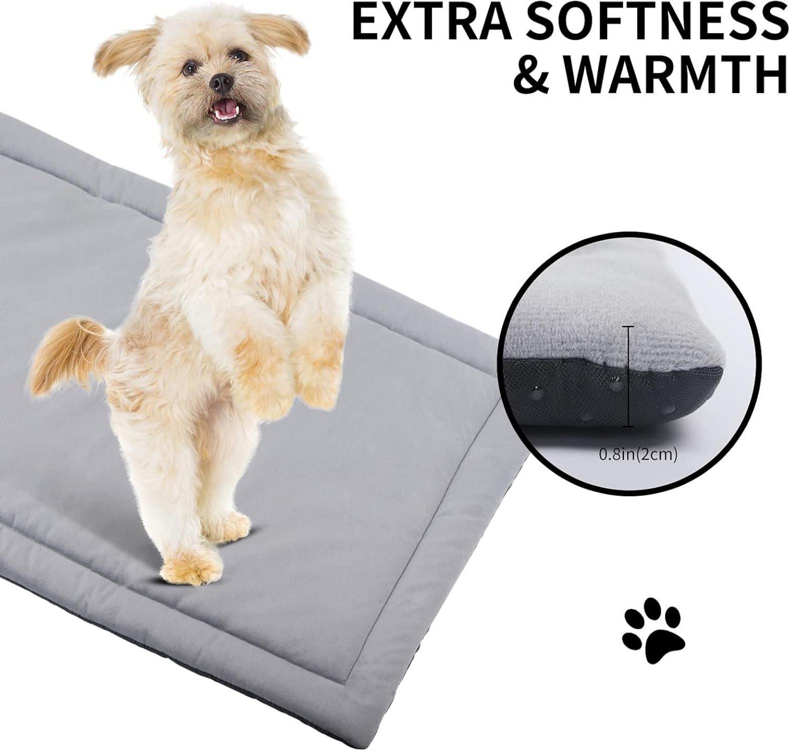 IEUUMLER Hundematte Weiches Hundekissen Warmes Hundebett 89x58cm Grau