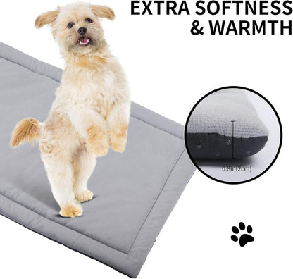IEUUMLER Hundematte Weiches Hundekissen Warmes Hundebett 89x58cm Grau