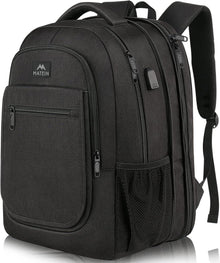 Großer Laptop Rucksack USB-Ladeanschluss schwarz 17,3 Zoll