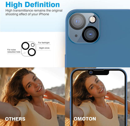 OMOTON iPhone 13 Panzerglas Schutzfolie 2+2 Stück 9H Härte