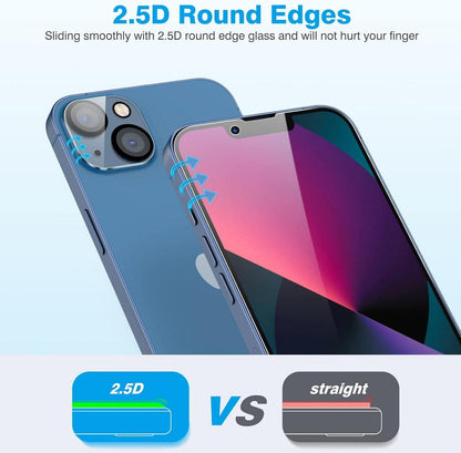 Panzer Schutz Glas für iPhone 13, Kamera Schutzfolie, HD Displayschutzfolie