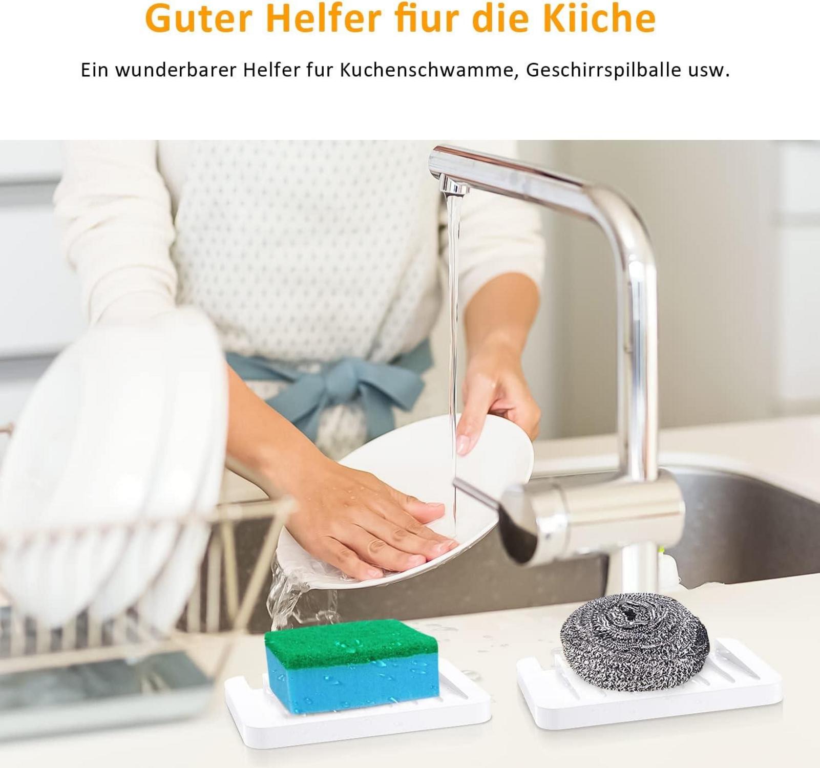 Seifenschale Weiß Silikon 2er Set Bad Dusche Ablauf Rutschfest