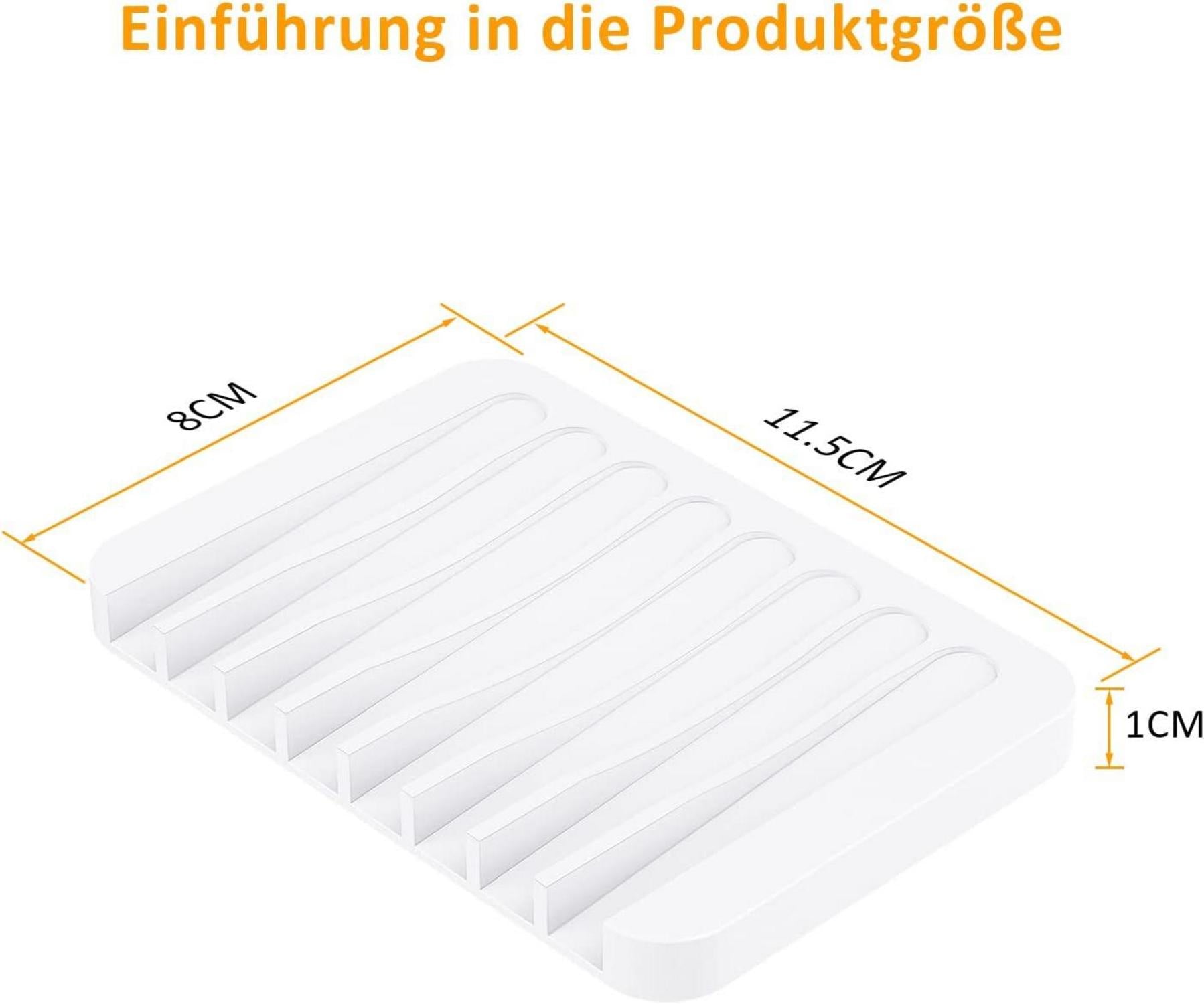 2er Set Weiße Silikon Seifenschale mit Ablauf für Badezimmer Dusche Rutschfrei