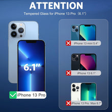 OMOTON iPhone 13 Pro Panzer Schutzglas mit Rahmen, 3+3