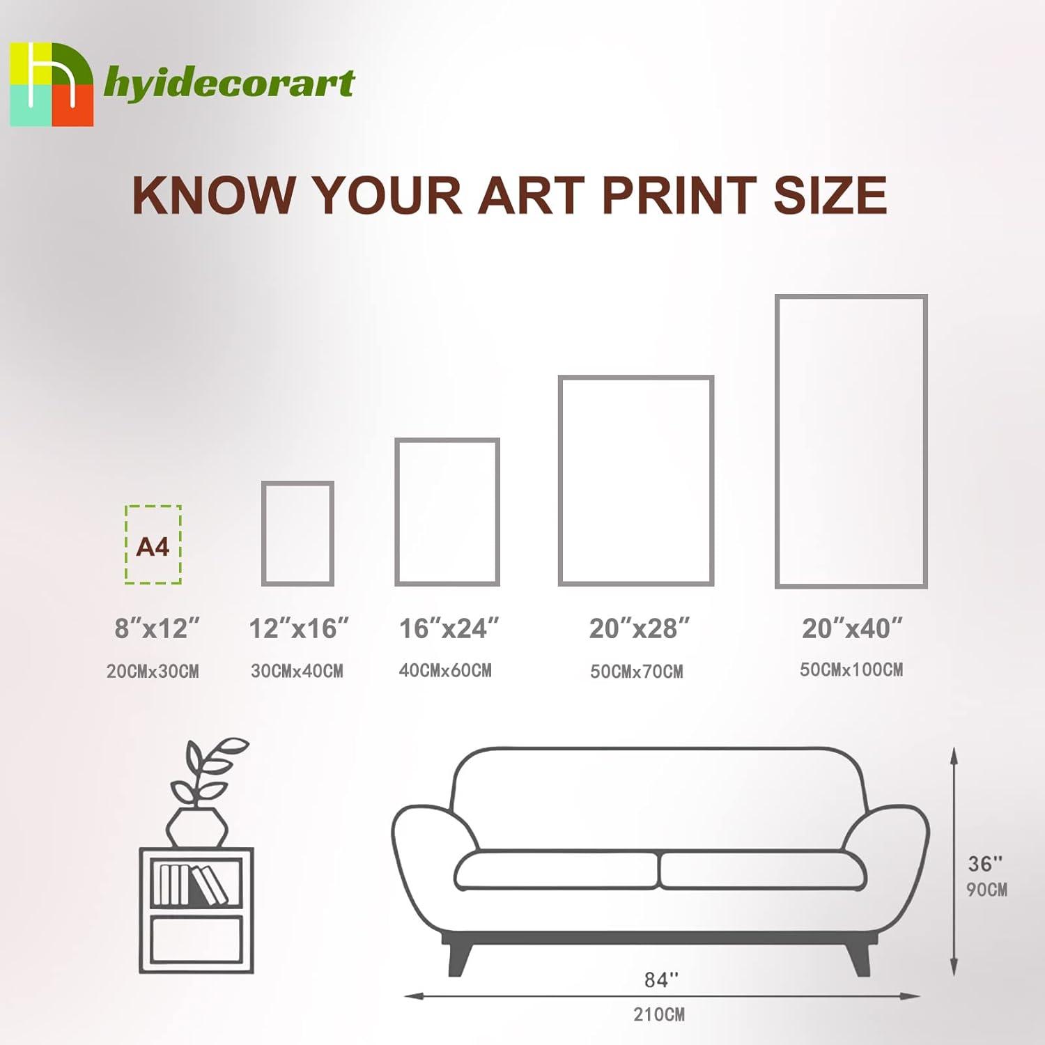 Hyidecorart Natur Blätter Golden Pflanzen Leinwandbilder 30x40cm 3Stk