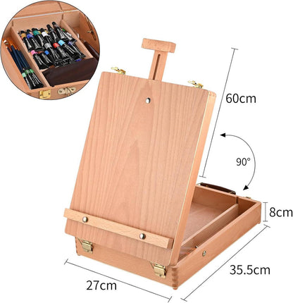 40-teiliges Acryl Malset mit Kofferstaffelei und 24 Farben