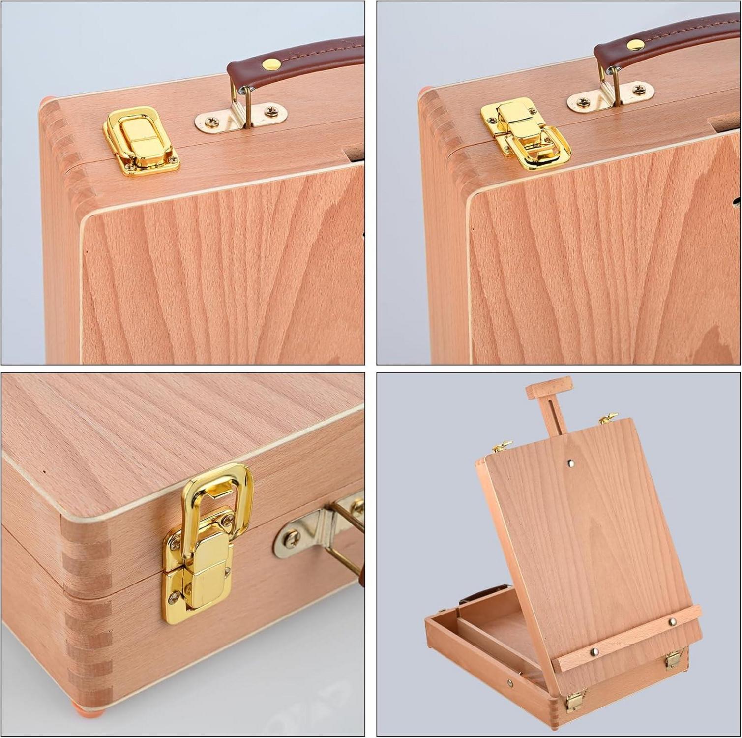 Kofferstaffelei-Set 40-teilig: Acryl Malset mit Staffelei, 24 Farben, Pinsel für Künstler, Anfänger