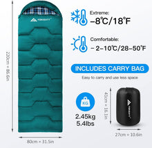 Forceatt Schlafsack 3-4 Jahreszeiten Flanell Polyester -5°C