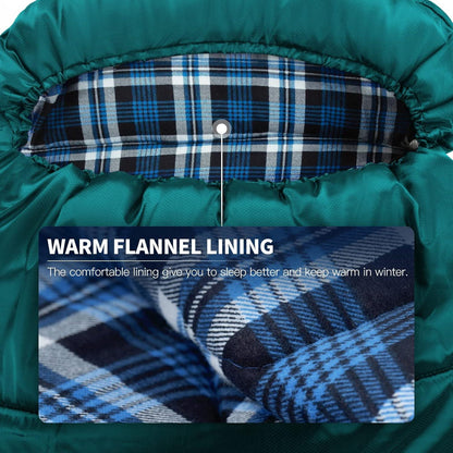 Forceatt Schlafsack 3-4 Jahreszeiten -5°C Flanell 20°C Polyester