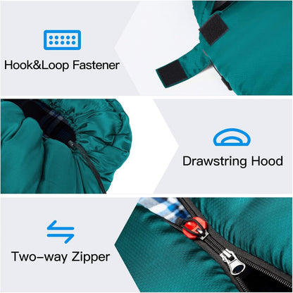 Forceatt Schlafsack -5°C Flanell 20°C Polyester wasserdicht Outdoor Warm