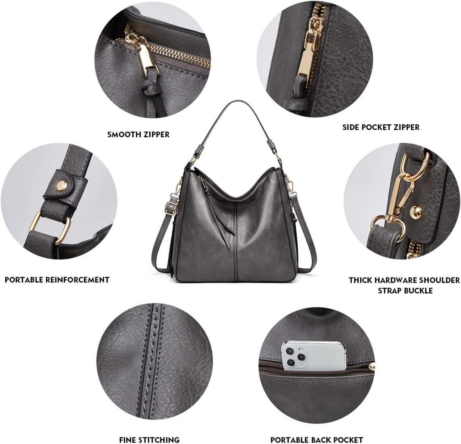 Pahajim Handtaschen Set Damen Groß PU Leder 3-teilig Shoulder Bag Hobo Wallet
