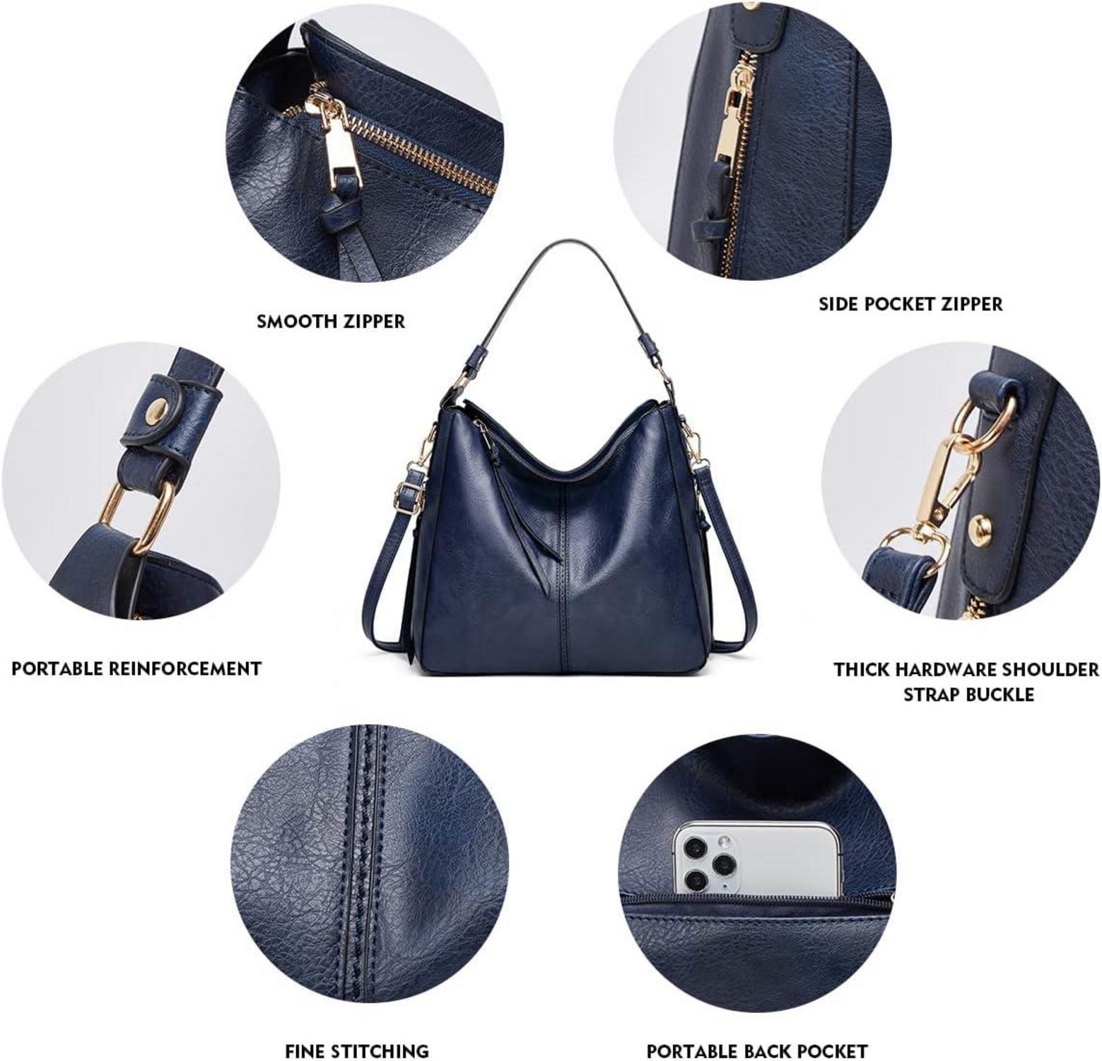 Pahajim Damen Handtaschen Set PU Leder 3er Set in Schwarz