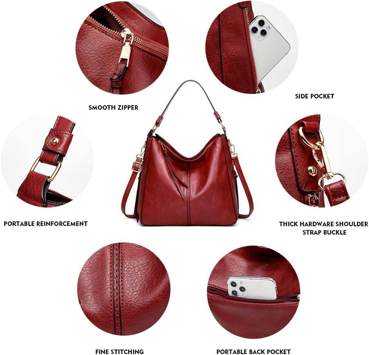 Pahajim Handtaschen und Geldbörsen Set Damen PU Leder 3-teilig