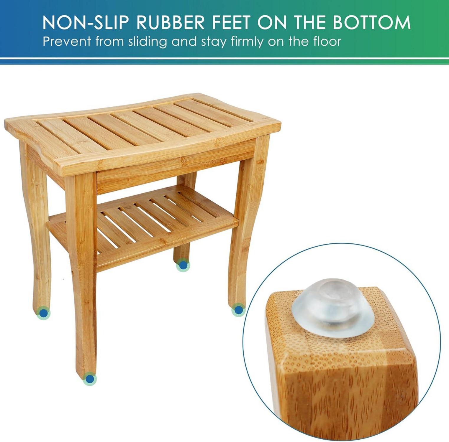 Bambus Duschbank Holz Spa Organizer Hocker Sitz Ablage