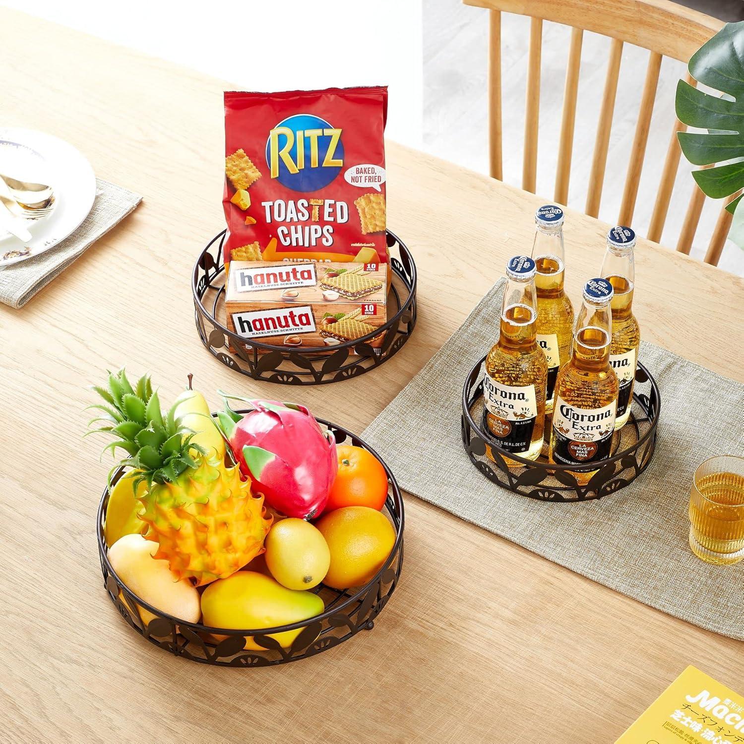 3-stufiger Obstkorb Küchenarbeitsplatte Schwarz Ständer Füße