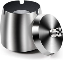 Moderner Standaschenbecher für Draußen Edelstahl 3 Zigarettenrillen