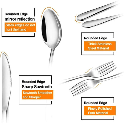 48-teiliges Edelstahl Besteckset für 8