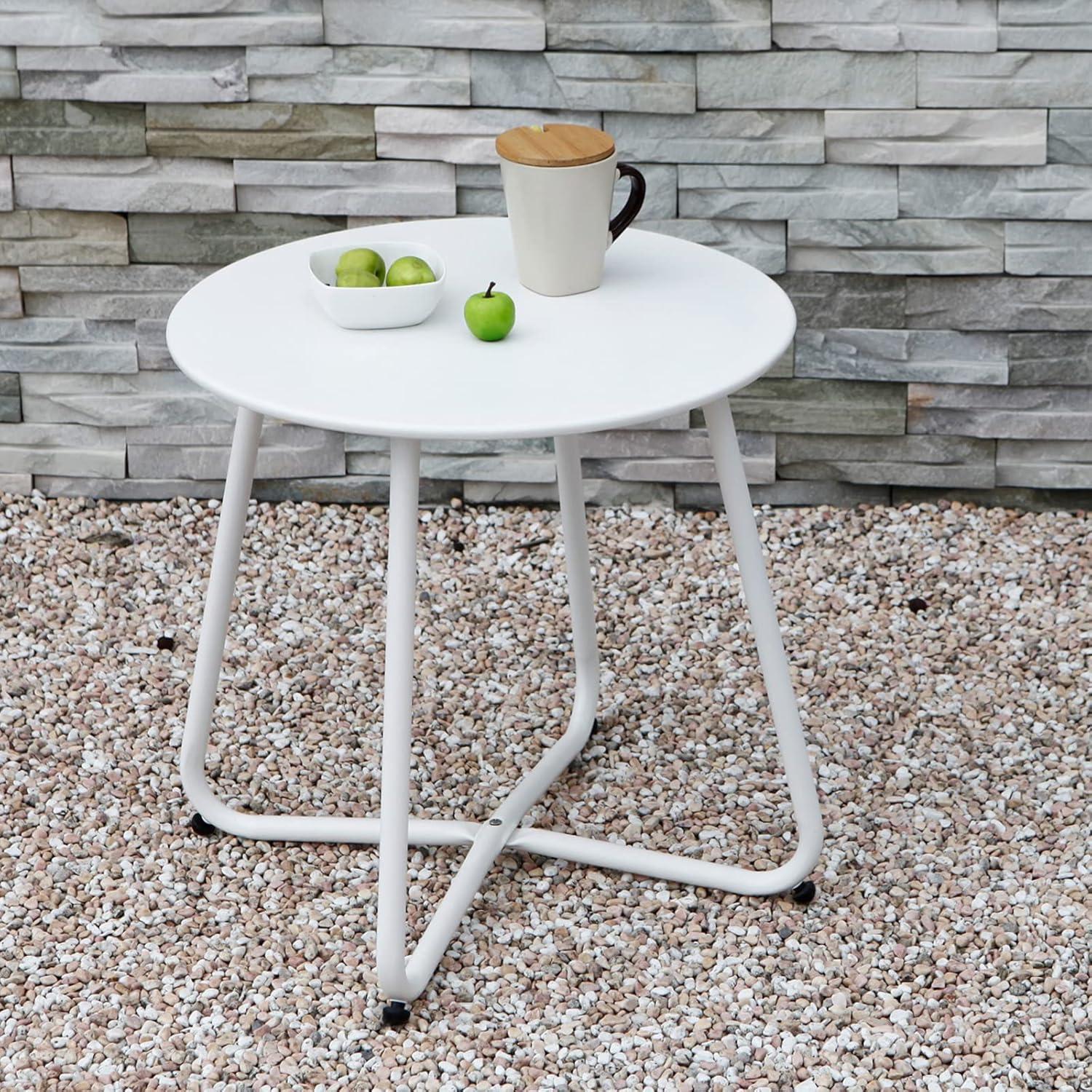 Grand patio Beistelltisch Kaffeetisch Rund Garten Outdoor