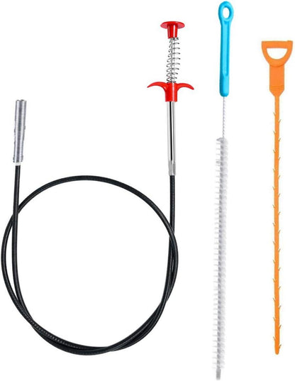 Abflussspirale 3 Stück Reinigungsset für Spülbecken & Abflüsse