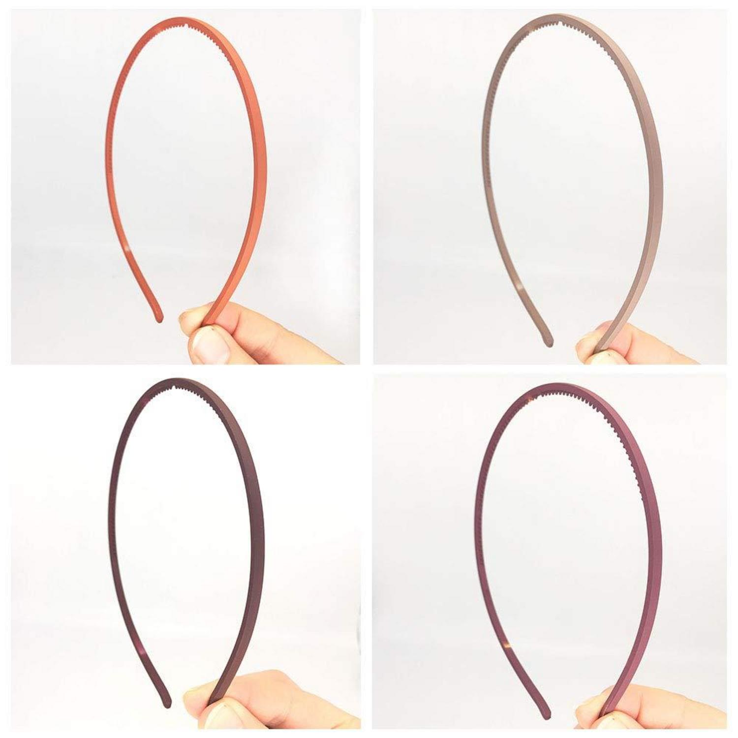 13x Dünne Haarbänder 4mm mit Griffzähnen für Mädchen, Frauen & Kinder