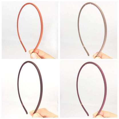 13x Dünne Haarbänder 4mm mit Griffzähnen für Mädchen, Frauen & Kinder