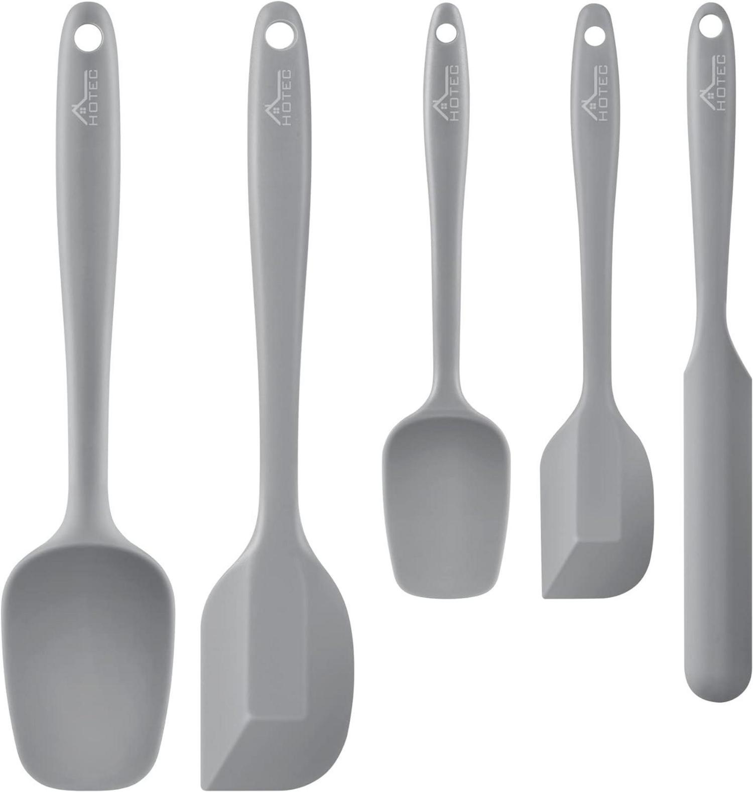 Silikon Pfannenwender Set 5-teilig hitzebeständig antihaft Grau