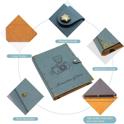 ZEEYUAN Fotoalbum Nieten Scrapbook Selbstgestalten 60 Blatt