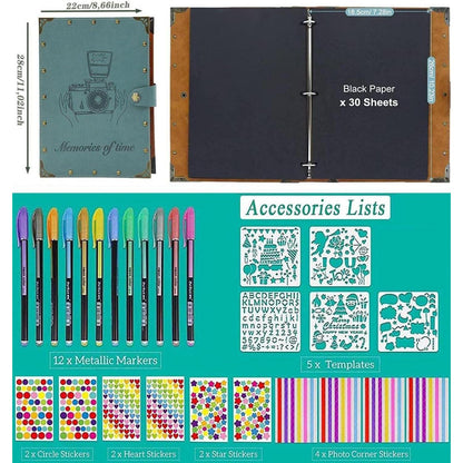 ZEEYUAN Fotoalbum Nieten Scrapbook Selbstgestalten 60 Blatt