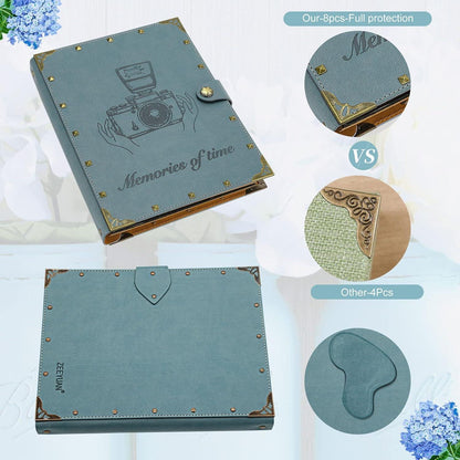 ZEEYUAN Fotoalbum Nieten Scrapbook Selbstgestalten 60 Blatt