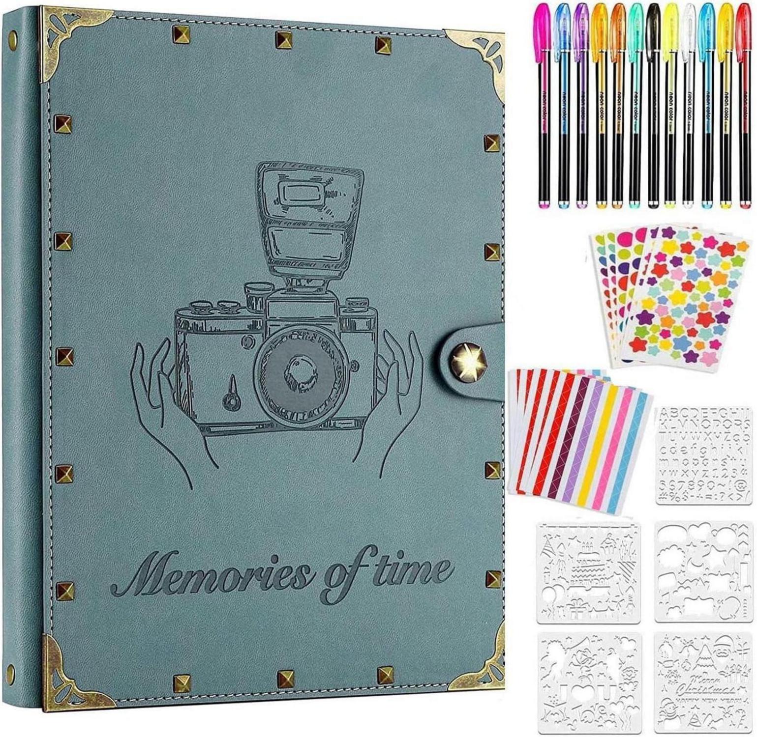 Fotoalbum Scrapbook Nieten Vintage Selbstgestalten Zubehör 60 Seiten