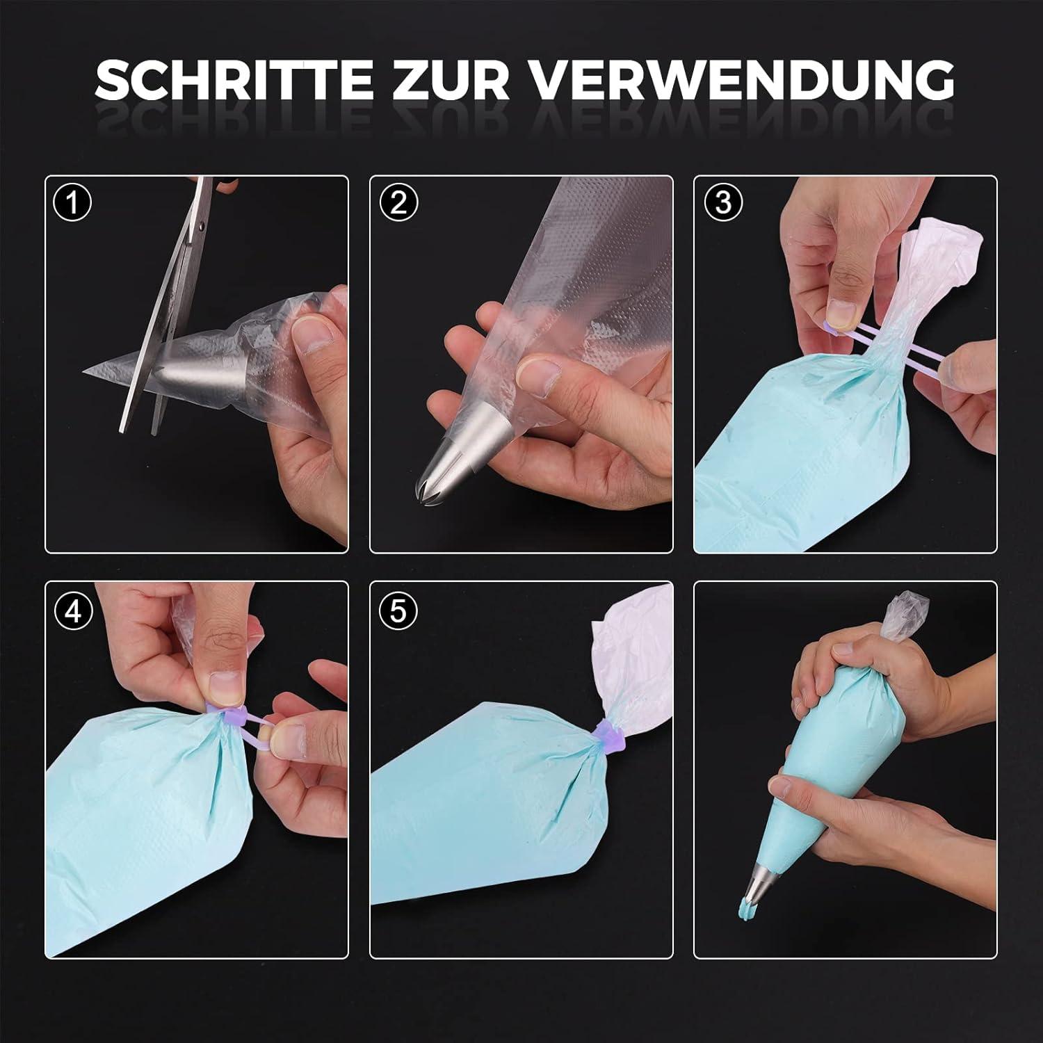 Einweg Spritzbeutel 100 Stück Mittel Transparent - Dekorieren Gebäck, Torten, Kekse