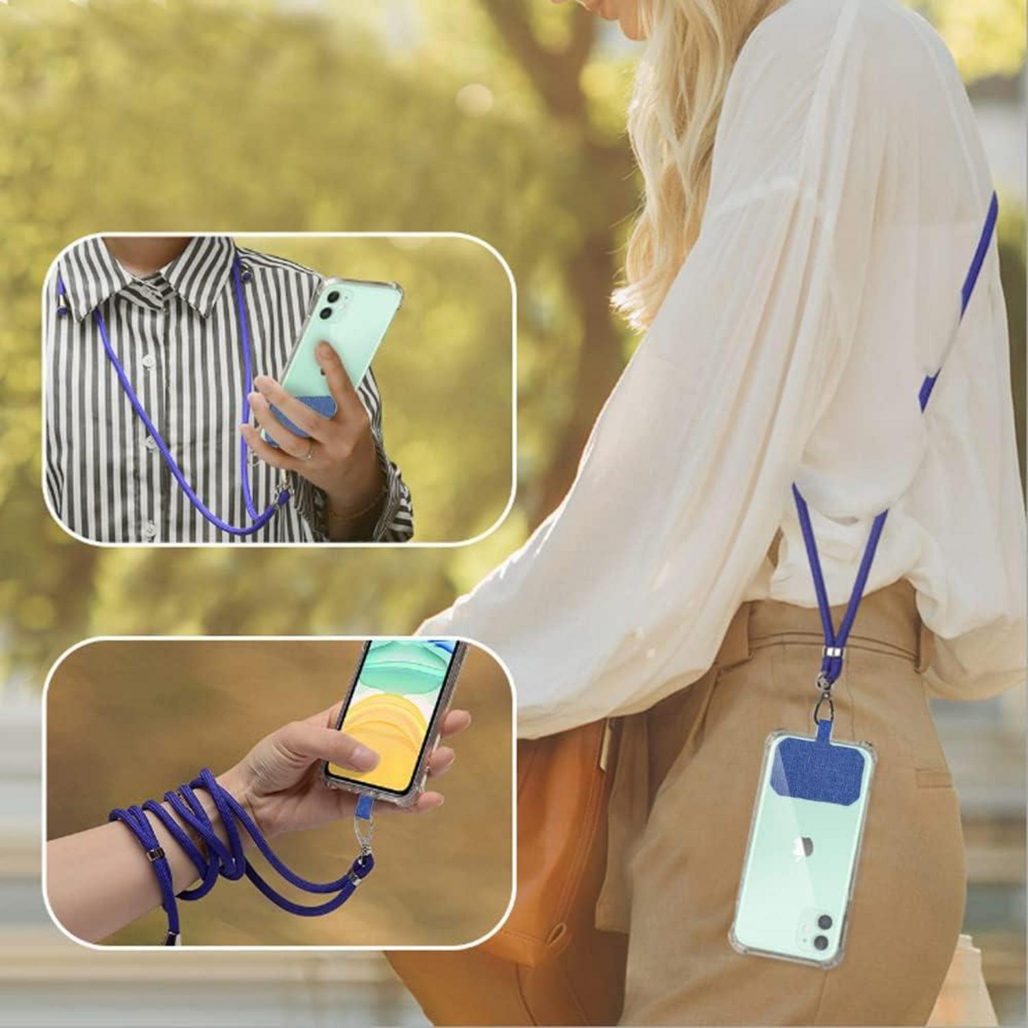 Handykette Universal zum Umhängen Schwarz - Smartphone Hülle Kordel 150cm anpassbar