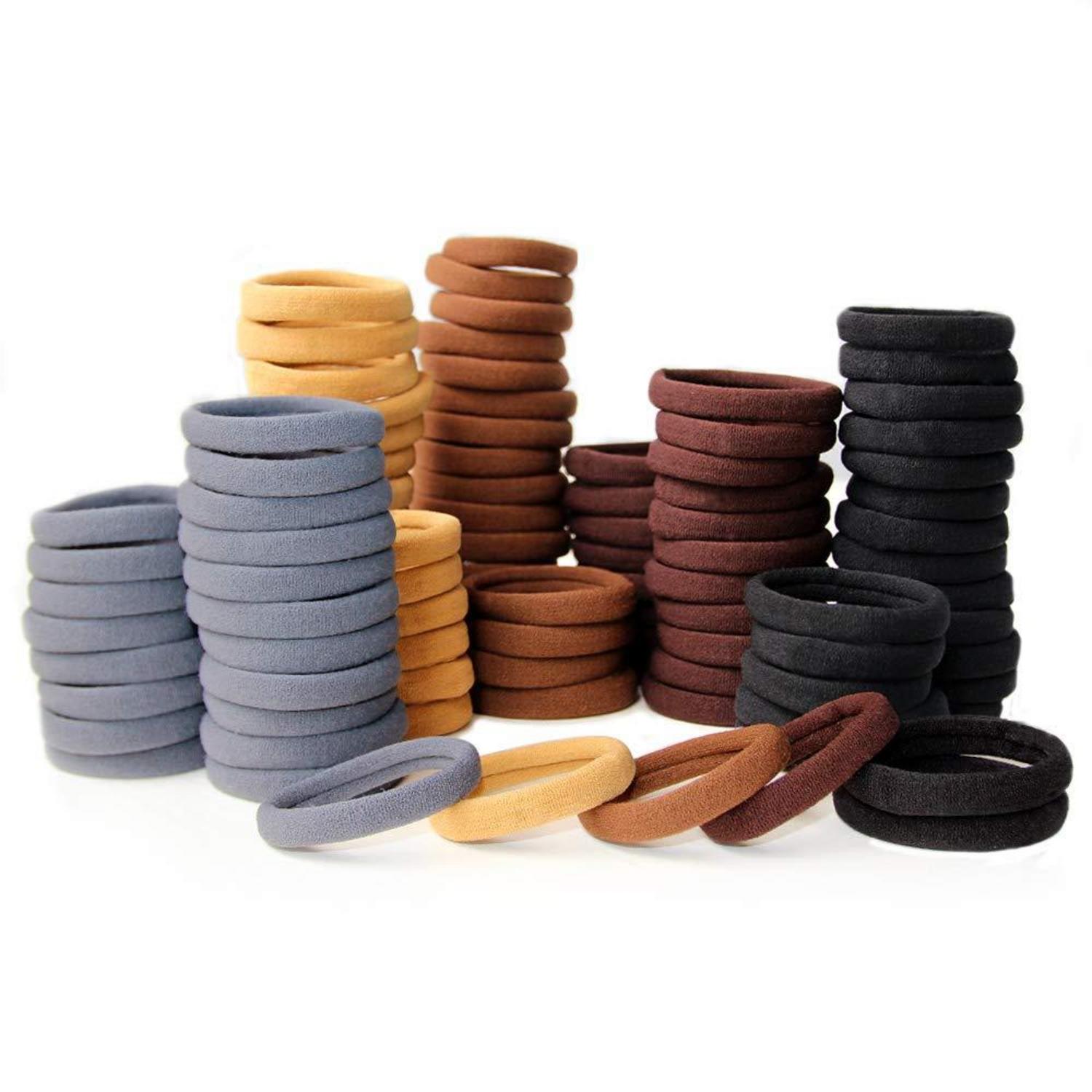 100 Stück Elastische Haarbänder Haargummi Set für Damen Mädchen