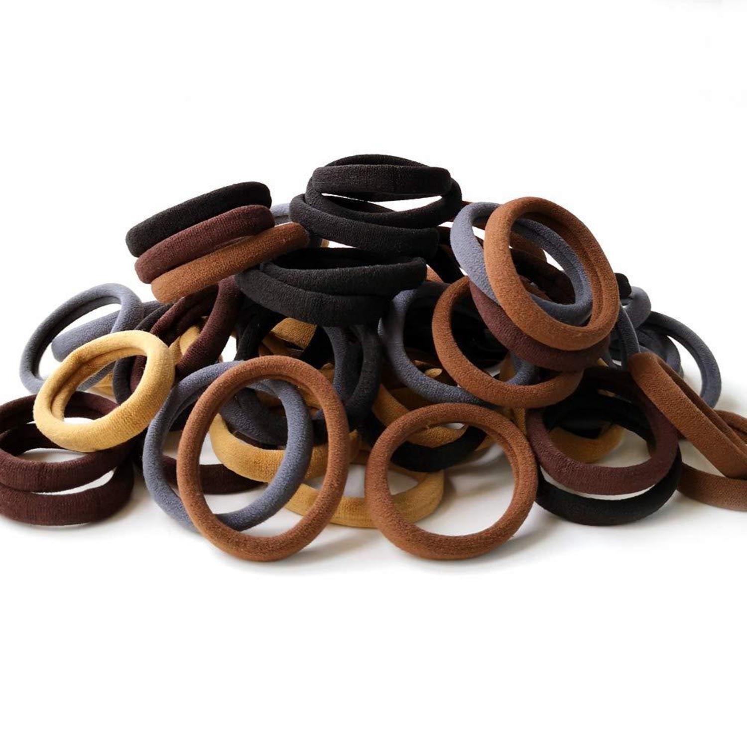 100er Pack elastische Haargummis für Damen Mädchen in neutraler Farbe