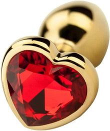 Kristall Analplugs Set Herzförmig Edelstahl Butt Plug Set 3 Größen Rot