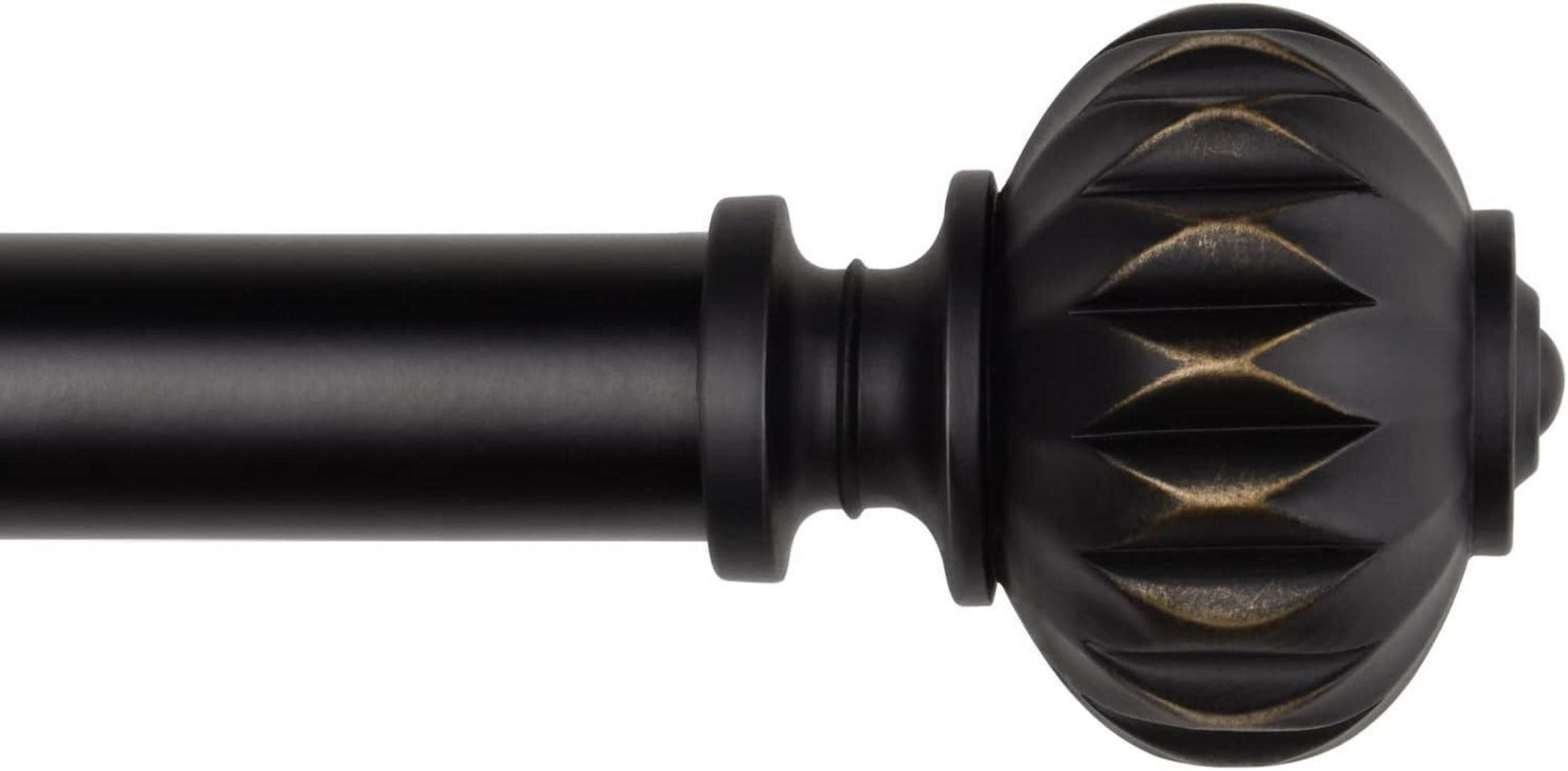 Ausziehbare Gardinenstange Schwarz Metall 182-365cm 25.4mm Durchmesser