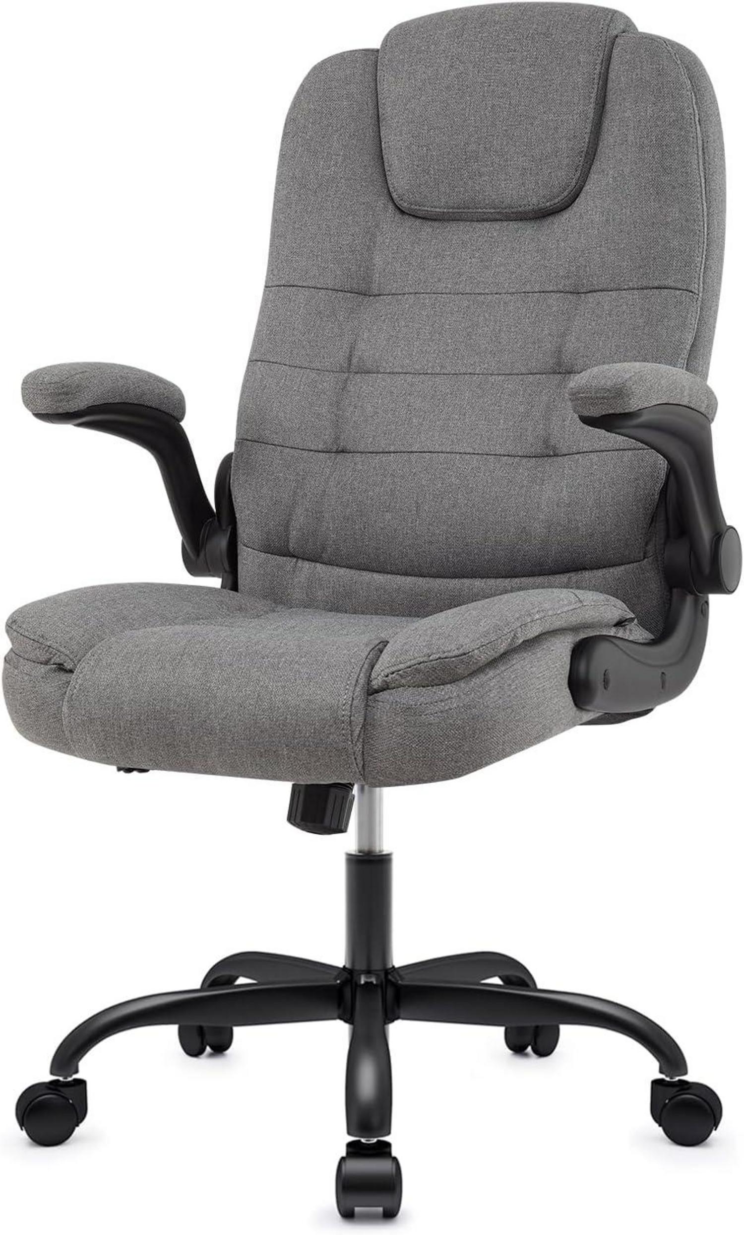 Ergonomischer Bürostuhl 360° drehbar Grau mit Armlehnen