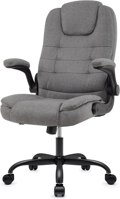 Ergonomischer Bürostuhl 360° drehbar Grau mit Armlehnen