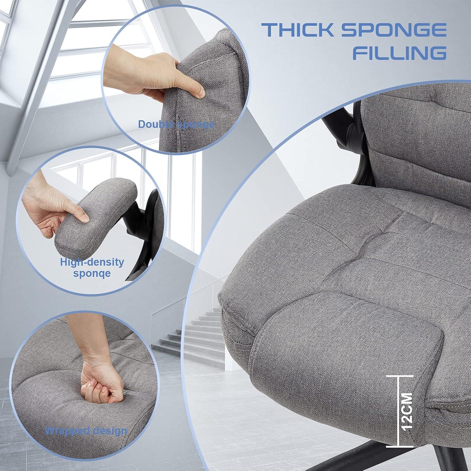 Ergonomischer Bürostuhl Stoff 360° Bürodrehstuhl Höhenverstellbar Grau 54*52*115 cm