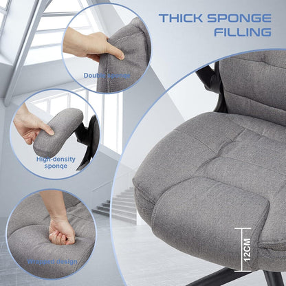Ergonomischer Bürostuhl Stoff 360° Bürodrehstuhl Höhenverstellbar Grau 54*52*115 cm