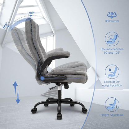 Ergonomischer Bürostuhl Stoff Grau 150kg 54*52*115 cm