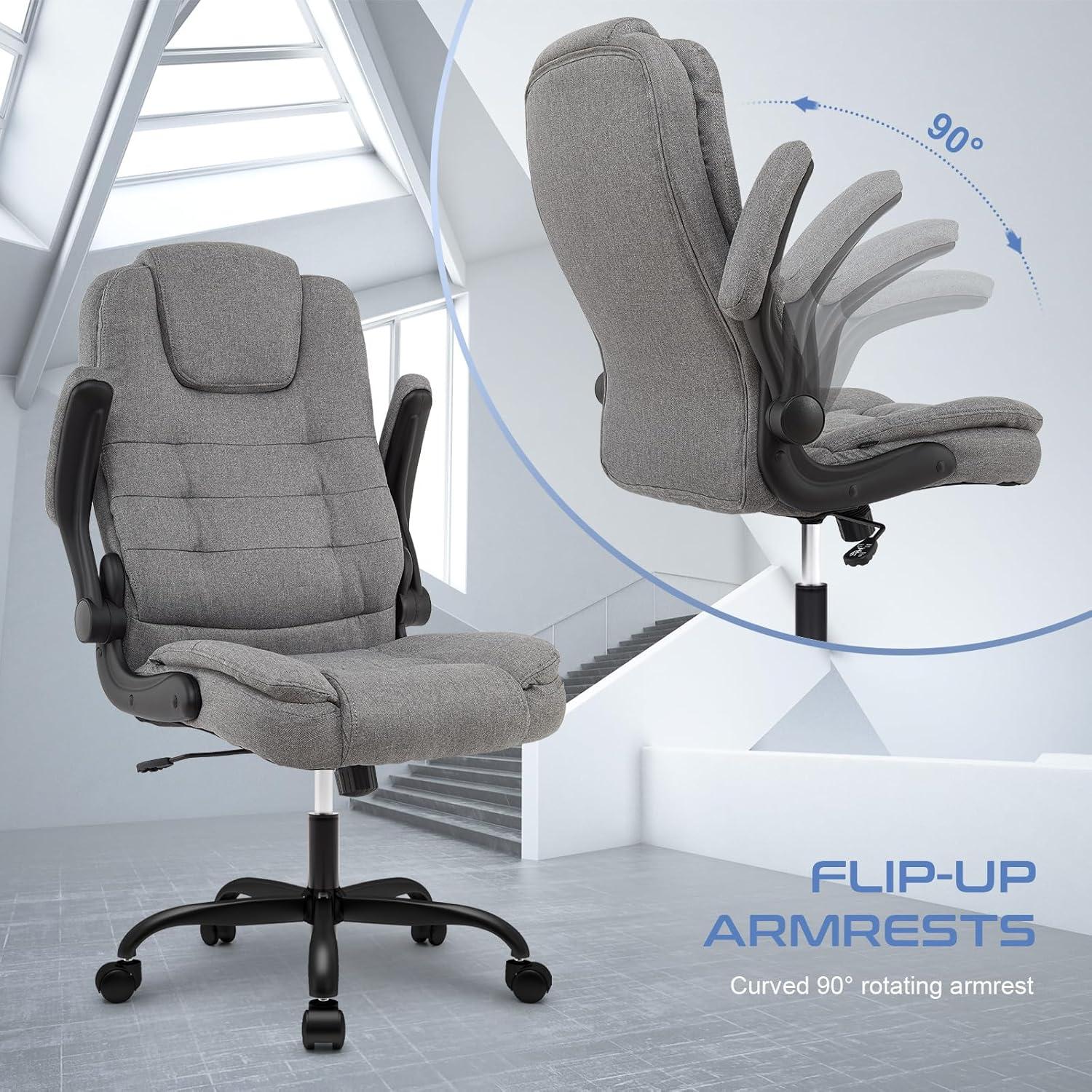 Ergonomischer Bürostuhl Stoff Grau 150kg 54*52*115 cm