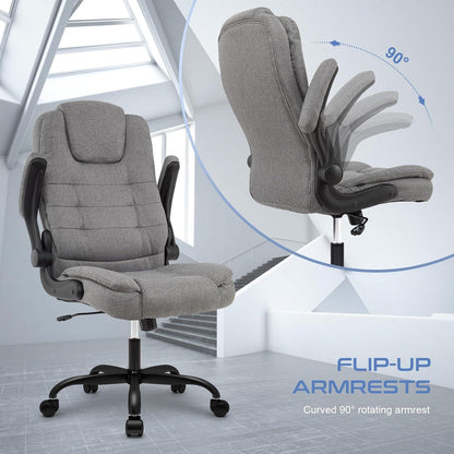 Ergonomischer Bürostuhl Stoff Grau 150kg 54*52*115 cm