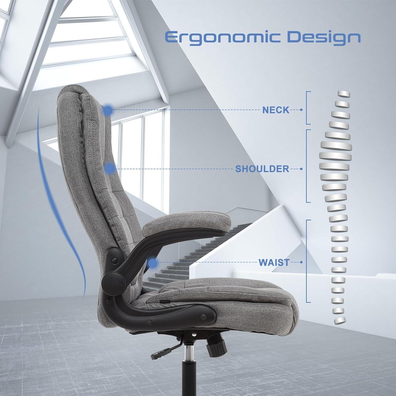 Ergonomischer Bürostuhl Stoff Grau 150kg 54*52*115 cm