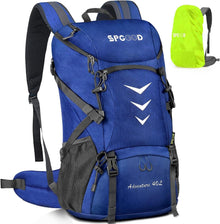 Wanderrucksack 40L Leicht Wasserdicht Regenhülle Blau