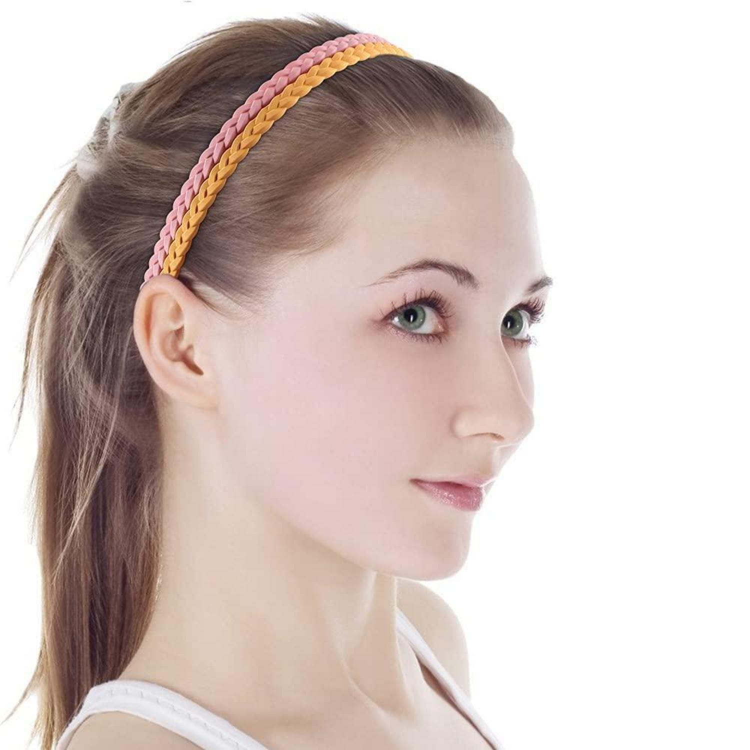 12er Set Mädchen Stirnbänder Kunststoff schmal Zähne 6mm