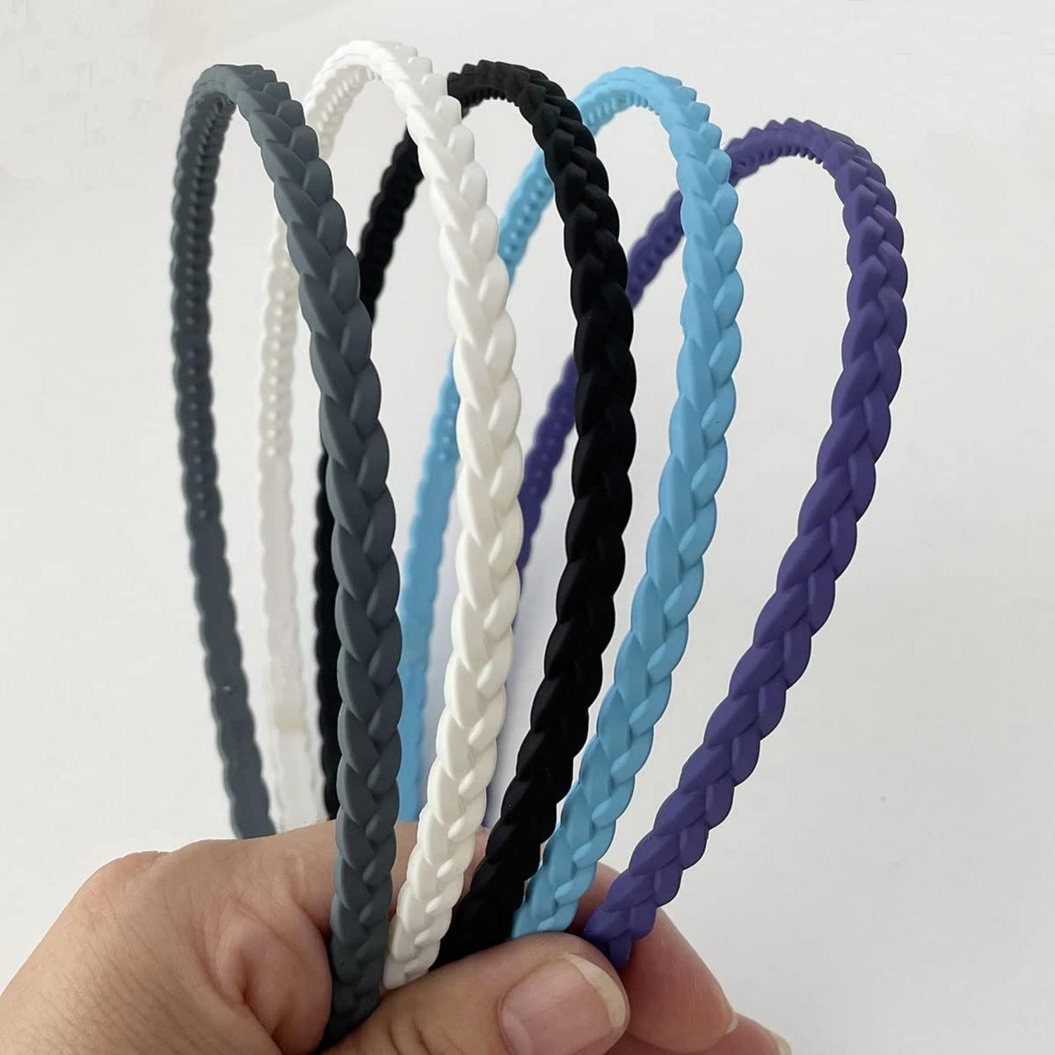 12 Stück Dünne Haarbänder für Mädchen und Frauen, Kunststoff Stirnband Set